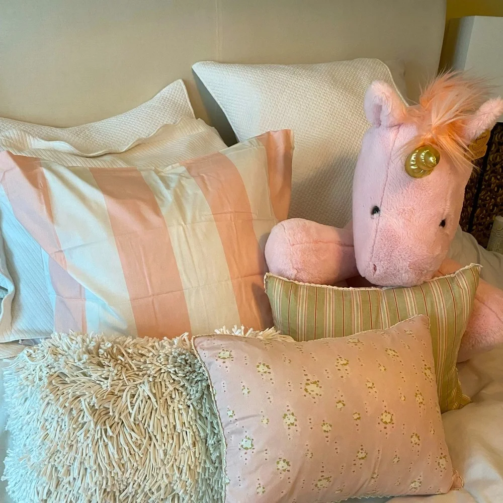 Set of 2 Boutique Feather filled pillows for Nursery or Child’s room 12x16